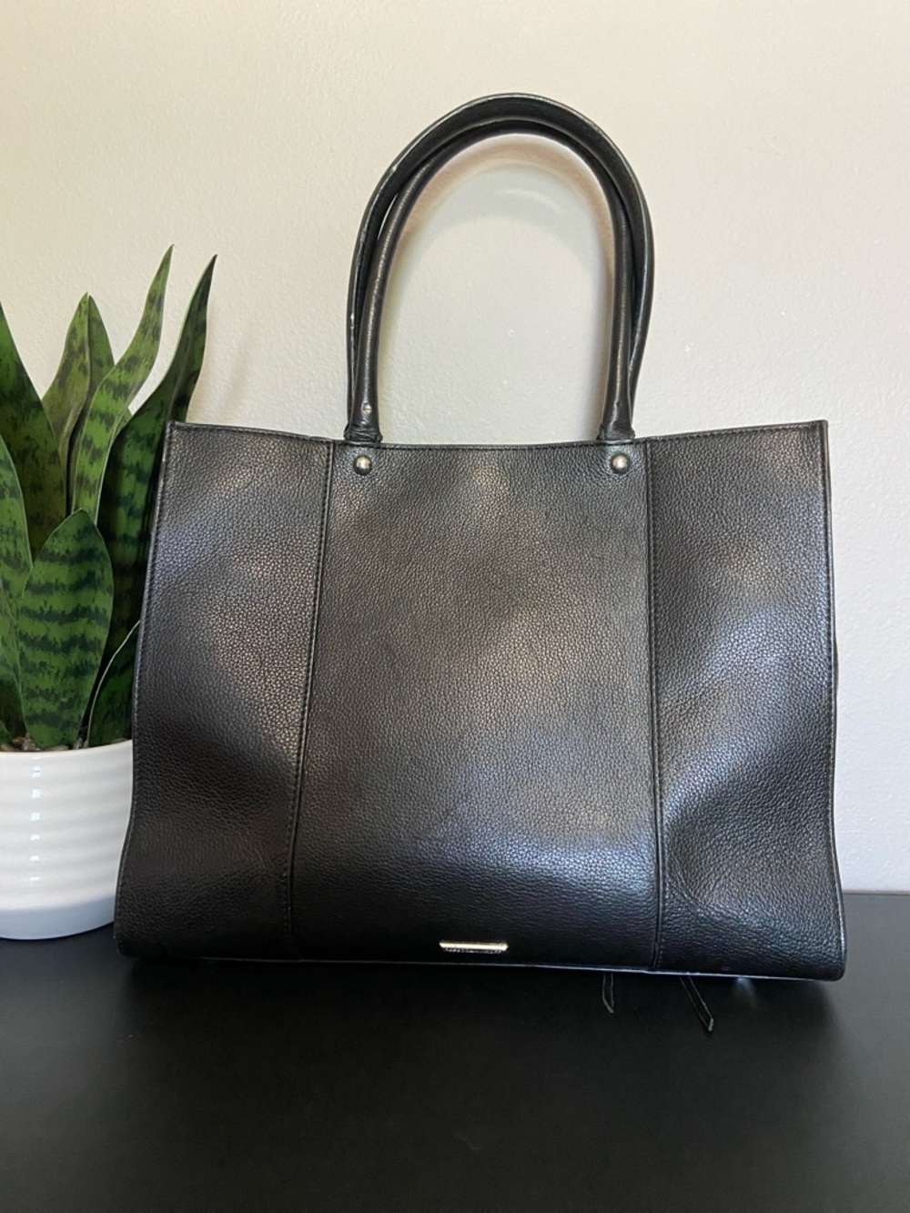 Rebecca Minkoff Black Pebbled Leather Tote